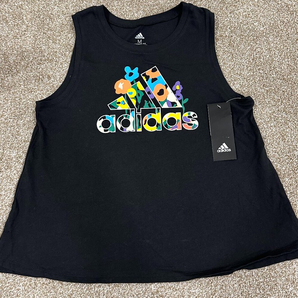 adidas Youth Girls Tank Top - Size M 10/12 - Black *NWT